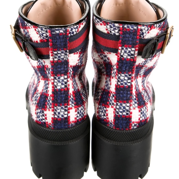 Gucci Plaid Combat Boots - Picture 2 of 11